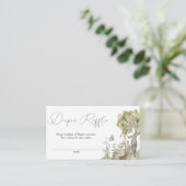 ウッドランド森林動物赤ちゃんシャワーおむつラッフル エンクロージャーカード (スタンド正面)