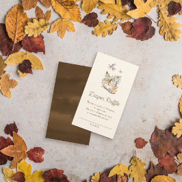 ウッドランド森林動物赤ちゃんシャワーおむつラッフル エンクロージャーカード