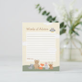 ウッドランド森林動物赤ちゃんシャワーアドバイスカード アドバイスカード (スタンド正面)