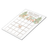 ウッドランド森林動物赤ちゃんシャワービンゴゲーム ノートパッド (アングル)