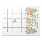 ウッドランド森林動物赤ちゃんシャワービンゴゲーム ノートパッド (正面)