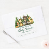 ウッドランド森林動物赤ちゃんシャワーブックラベル スクエアシール (封筒)