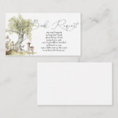 ウッドランド森林動物赤ちゃんシャワーブックリクエスト エンクロージャーカード (正面/裏面)