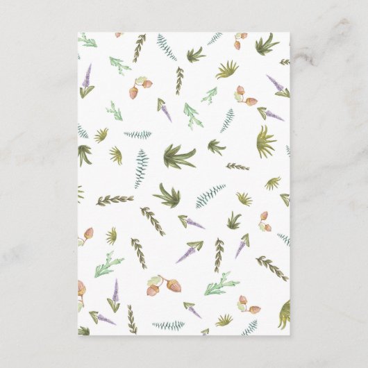 ウッドランド森林動物赤ちゃんシャワーベビー エンクロージャーカード (裏面)