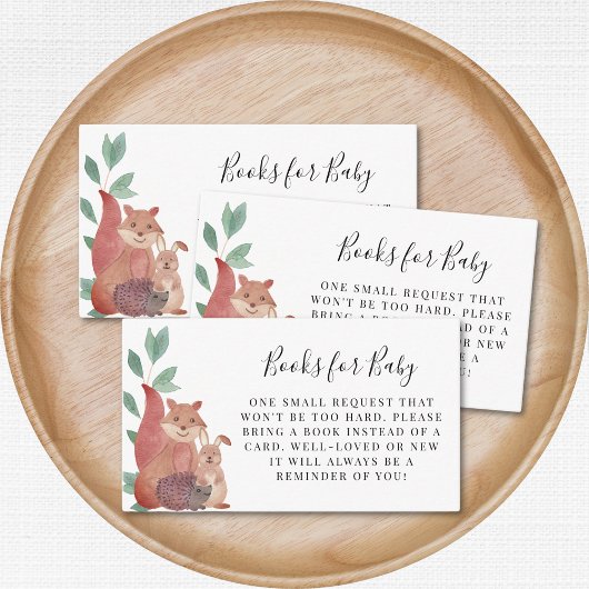 ウッドランド森林動物赤ちゃんシャワーベビー エンクロージャーカード