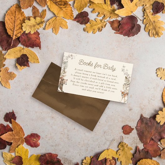 ウッドランド森林動物赤ちゃんシャワーベビー エンクロージャーカード