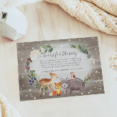 ウッドランド森林動物赤ちゃんシャワー囲いカード エンクロージャーカード
