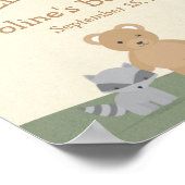 ウッドランド森林動物赤ちゃんシャワー歓迎サイン ポスター (角)