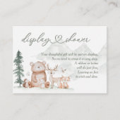 ウッドランド森林動物赤ちゃんシャワー表示シャワー エンクロージャーカード (正面)