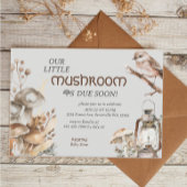 ウッドランド森林水の色キノコの赤ちゃんシャワー 招待状