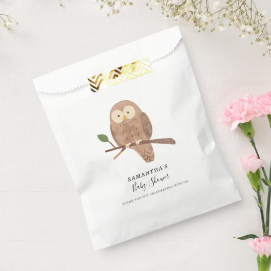 ウッドランド森林生き物ナイトフクロウ赤ちゃんシャワー フェイバーバッグ (封をした状態)