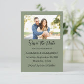 ウッドランド森林結婚写真の緑 セーブザデート (スタンド正面)