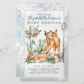 ウッドランド森林緑の野生動物の赤ちゃんシャワー (正面/裏面)