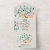 ウッドランド森林緑の野生動物の赤ちゃんシャワー オールインワン招待状 (内側)