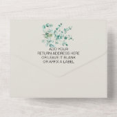 ウッドランド森林緑の野生動物の赤ちゃんシャワー オールインワン招待状 (裏面)