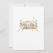 ウッドランド森林緑の野生動物の赤ちゃんシャワー 招待状 (裏面)