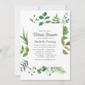 ウッドランド森林緑化仮想ベビーシャワー 招待状 (正面)