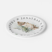 ウッドランド森林赤ん坊の動物の赤ちゃんシャワー ペーパープレート (アングル)