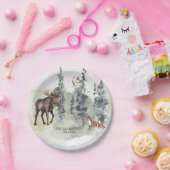 ウッドランド森林 | 動物の赤ちゃんシャワー ペーパープレート (パーティー)