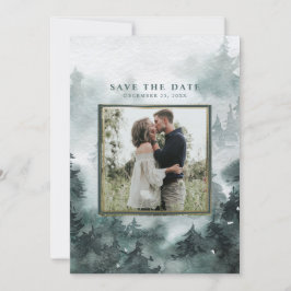 ウッドランド森林 | 水彩写真 セーブザデート