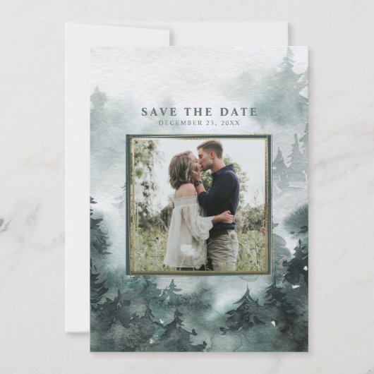 ウッドランド森林 | 水彩写真 セーブザデート (正面)