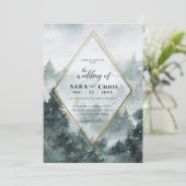 ウッドランド森林 | 水彩結婚式招待状 招待状 (スタンド正面)