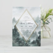ウッドランド森林 | 水彩結婚式招待状 招待状 (スタンド正面)