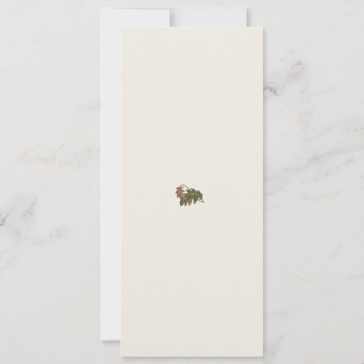 ウッドランド植物性男女兼用赤ちゃんシャワーメニュー 招待状 (裏面)