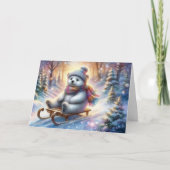 ウッドランド極熊&そり聖書の聖句クリスマス シーズンカード (正面)