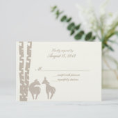 ウッドランド樺の木結婚の応答カード 出欠カード (スタンド正面)