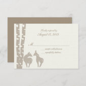 ウッドランド樺の木結婚の応答カード 出欠カード (正面/裏面)