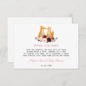 ウッドランド水彩キツネフローラベビーシャワー エンクロージャーカード (正面/裏面)