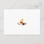 ウッドランド水彩キツネフローラベビーシャワー エンクロージャーカード (裏面)