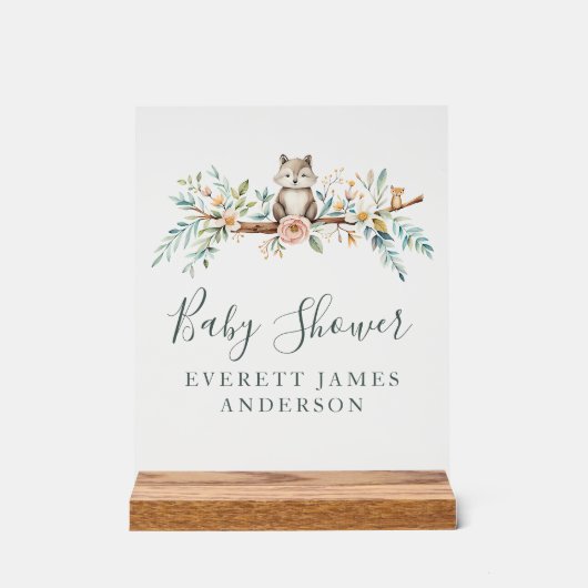 ウッドランド水彩動物 アクリルサイン (正面)