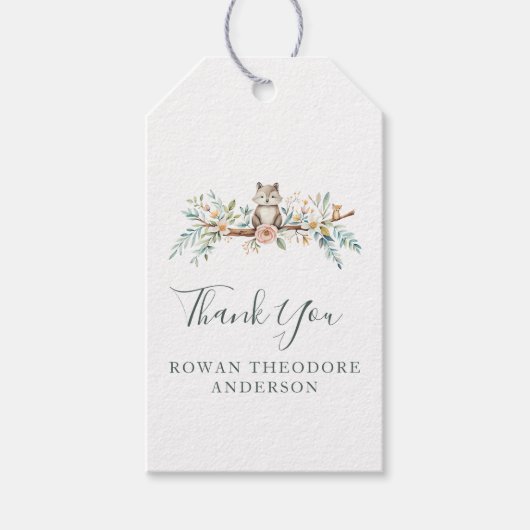 ウッドランド水彩動物 ギフトタグ (正面)