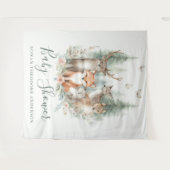 ウッドランド水彩動物 タペストリー (正面(横))