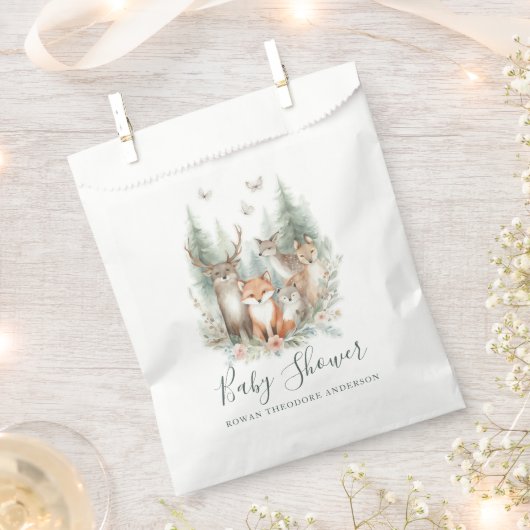 ウッドランド水彩動物 フェイバーバッグ (クリップ留めされた状態)