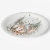 ウッドランド水彩動物 ペーパープレート (アングル)