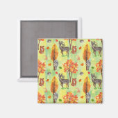 ウッドランド水彩動物 マグネット (正面/裏面)