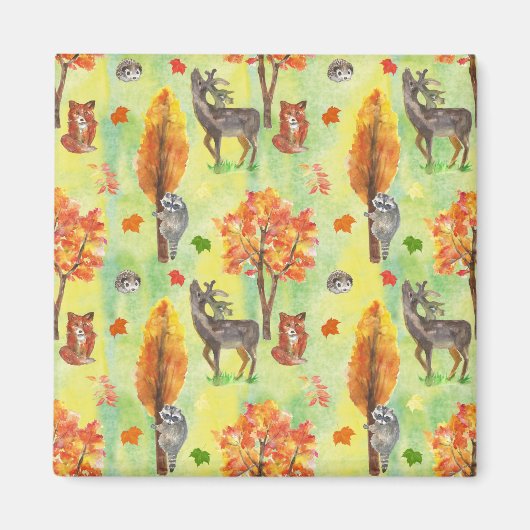 ウッドランド水彩動物 マグネット (正面)