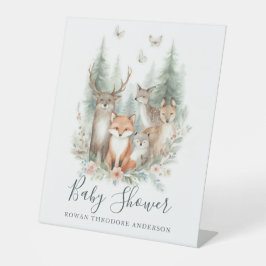 ウッドランド水彩動物 台座サイン