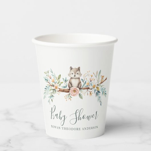 ウッドランド水彩動物 紙コップ (正面)