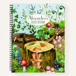 ウッドランド水彩林キノコ植物モス ノートブック