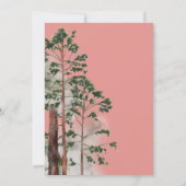 ウッドランド水彩森の赤ちゃん女の子シャワー 招待状 (裏面)