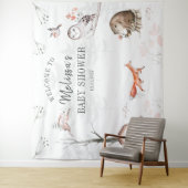 ウッドランド水彩森林動物ベビーシャワー タペストリー (インサイチュ)