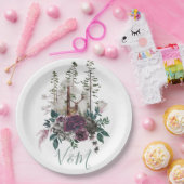 ウッドランド水彩樹林鹿 ペーパープレート (パーティー)