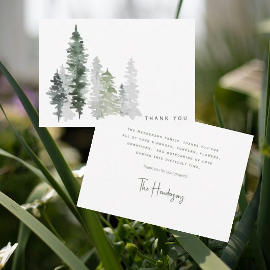 ウッドランド水彩死別ありがとうございます サンキューカード