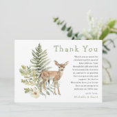 ウッドランド水彩鹿の赤ちゃんシャワーありがとう サンキューカード (スタンド正面)