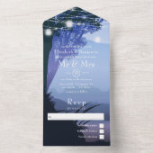 ウッドランド湖の森のメイスン結婚ズ・ジャース オールインワン招待状 (内側)