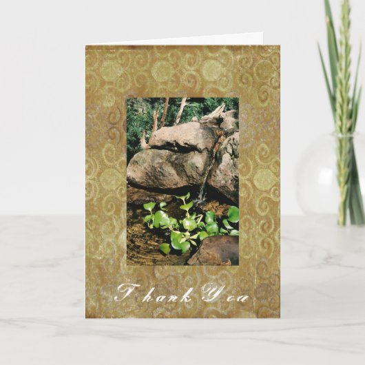 ウッドランド滝グリーティングカード サンキューカード (正面)